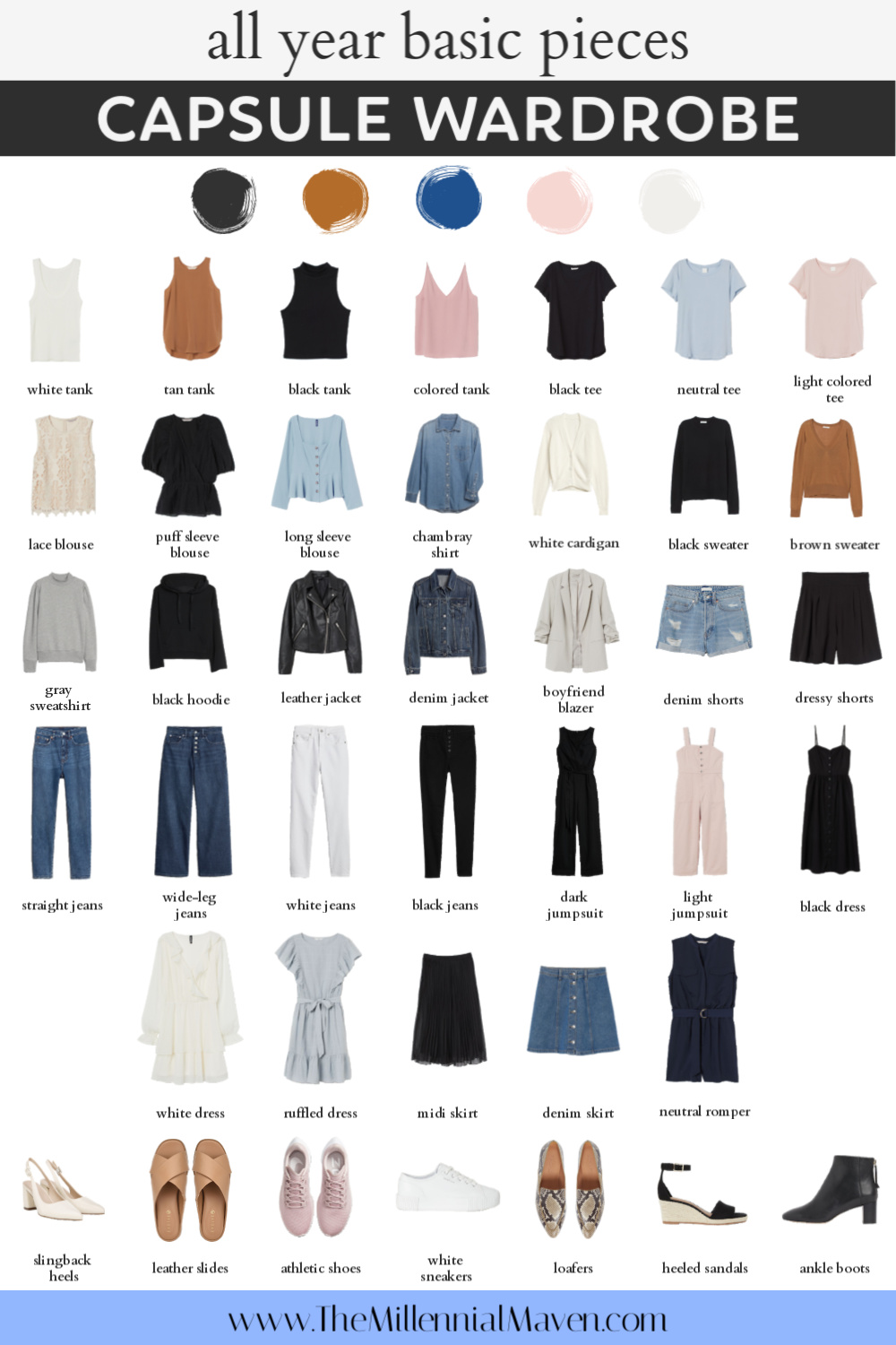 Capsule Wardrobe Checklist for Small, Medium, & Large Closets