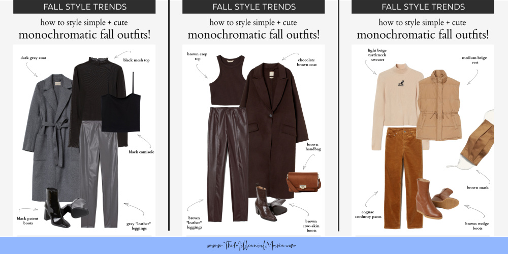 How to Style Wearable Monochromatic Outfits for Fall 2020! | Fall ...